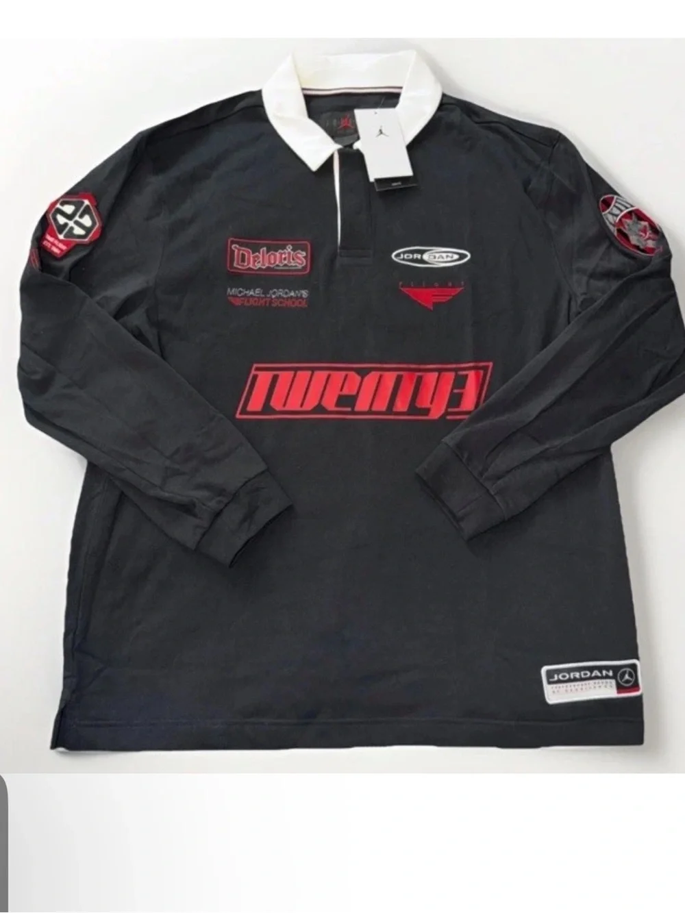 Air Jordan Men's Size M Rugby L/S Shirt Embroidered Flight Top HF9323-010